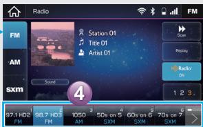 SUBARU BRZ (2020) - - Flux de fonctionnement: Présélection d'une station de radio - - 4