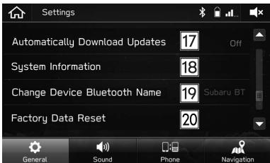 SUBARU BRZ (2020) - ÉCRAN DE PARAMÉTRES GÉNÉRAUX - 5