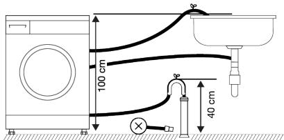 INDESIT IM764BMYTIMEFR1 - Raccordement du conduit d'évacuation au drain - 2
