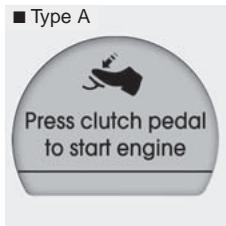 KIA Optima 2012 - Press clutch pedal to start engine (Appuyez sur la pédale d'embrayage pour faire démarrer le moteur) - 1