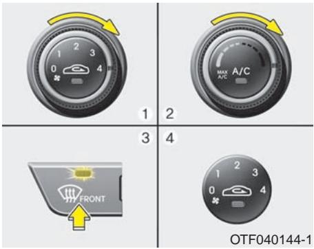 KIA Optima 2012 - Commande manuelle de climatisation - 1