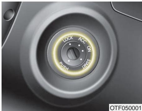 KIA Optima 2012 - POSITIONS DE LA CLÉ DE CONTACT - 1