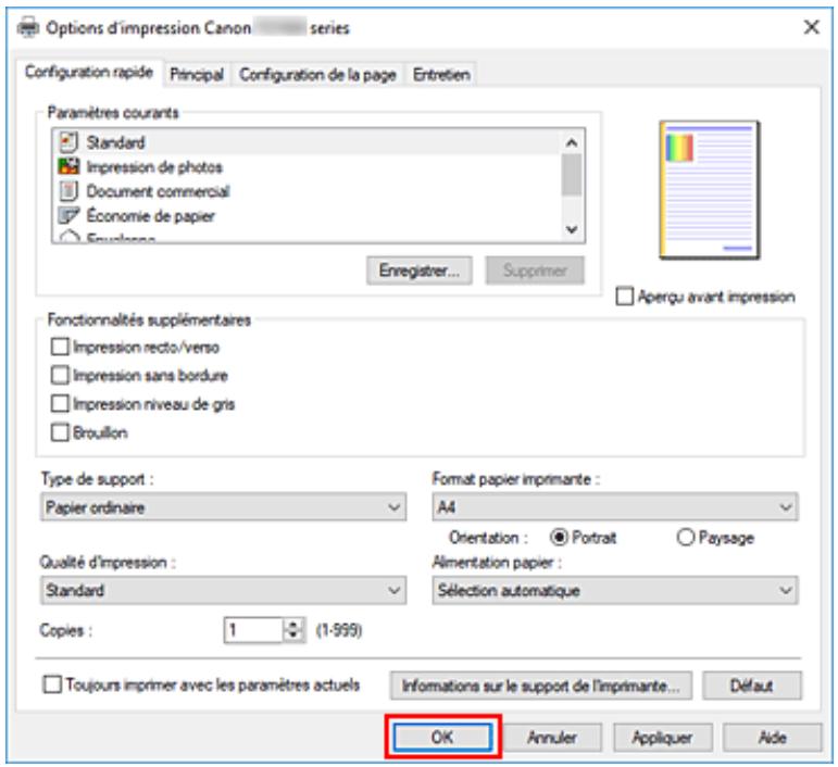 CANON TS7400series - Cliquez sur OK. - 1