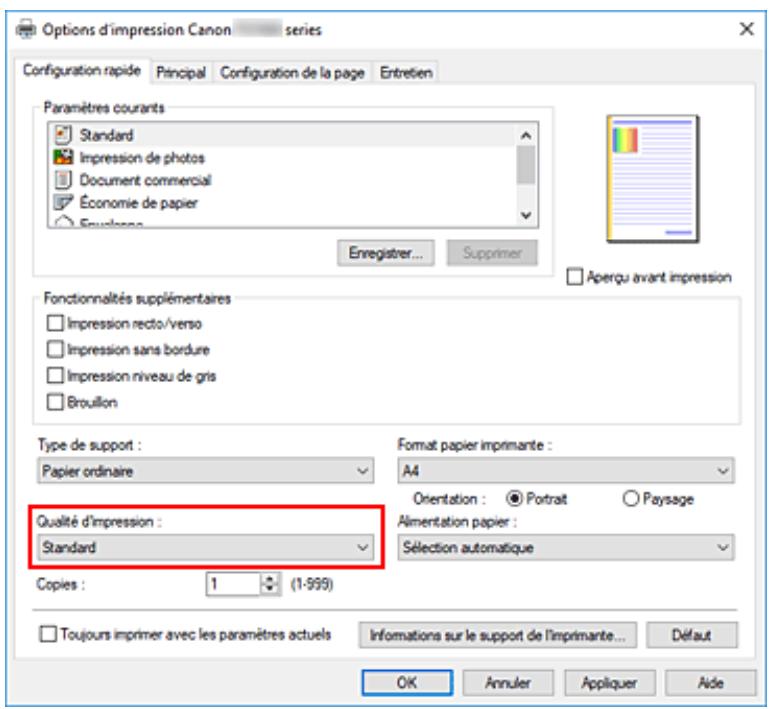 CANON TS7400series - Configuration d'impression élémentaire - 2