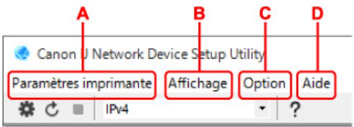 CANON TS7451I - Menu de l'écran Canon IJ Network Device Setup Utility - 1