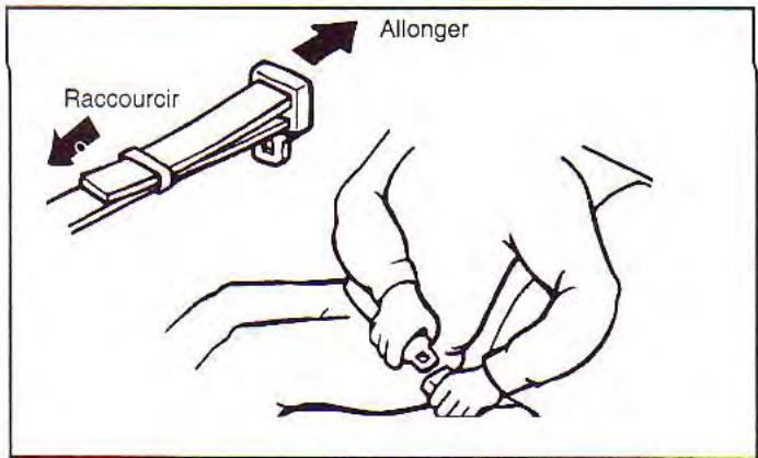 KIA Spectra (2000-2004) - Pour attacher la ceinture sous-abdominale arrriere : - 1