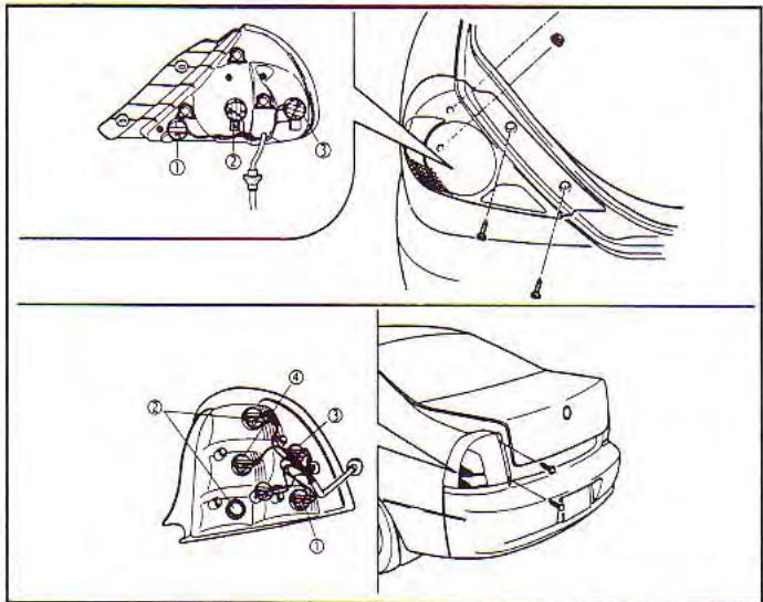 KIA Spectra (2000-2004) - Remplacement de l'ampoule de feu de freinage arrêté - 1