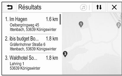OPEL Insigna B - 2 Phase 2 (2020-2025) Guide de l'infotainment - Liste Résultats - 1