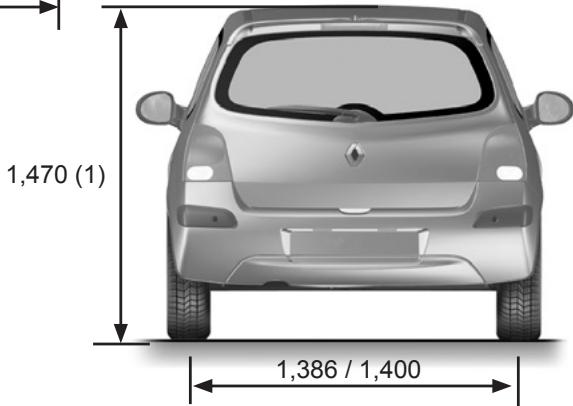 RENAULT Twingo 2 2009 - DIMENSIONS (en metres) - 3