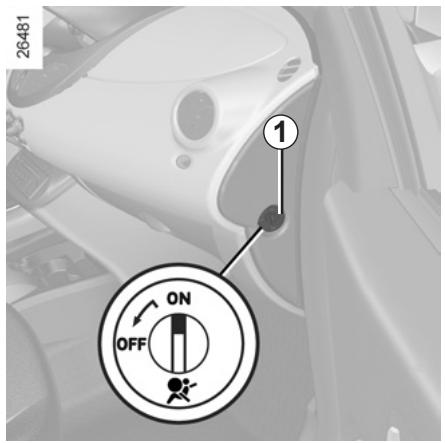 RENAULT Twingo 2 2009 - SECURITE ENFANTS : désactivation, activation airbag passager avant (2/2) - 1