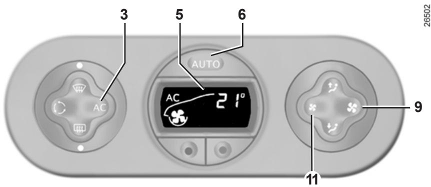 RENAULT Twingo 2 2010 - Mise en service ou arrêt de l'air conditionné - 1