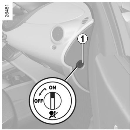 RENAULT Twingo 2 2010 - SÉCURITÉ ENFANTS : désactivation, activation airbag passager avant (2/2) - 1