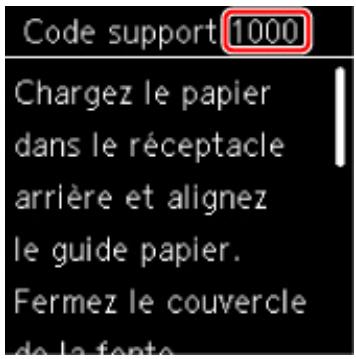 CANON TS5300series - Lorsqu'un code support et un message s'affichent sur l'écran LCD de l'imprimante : - 1