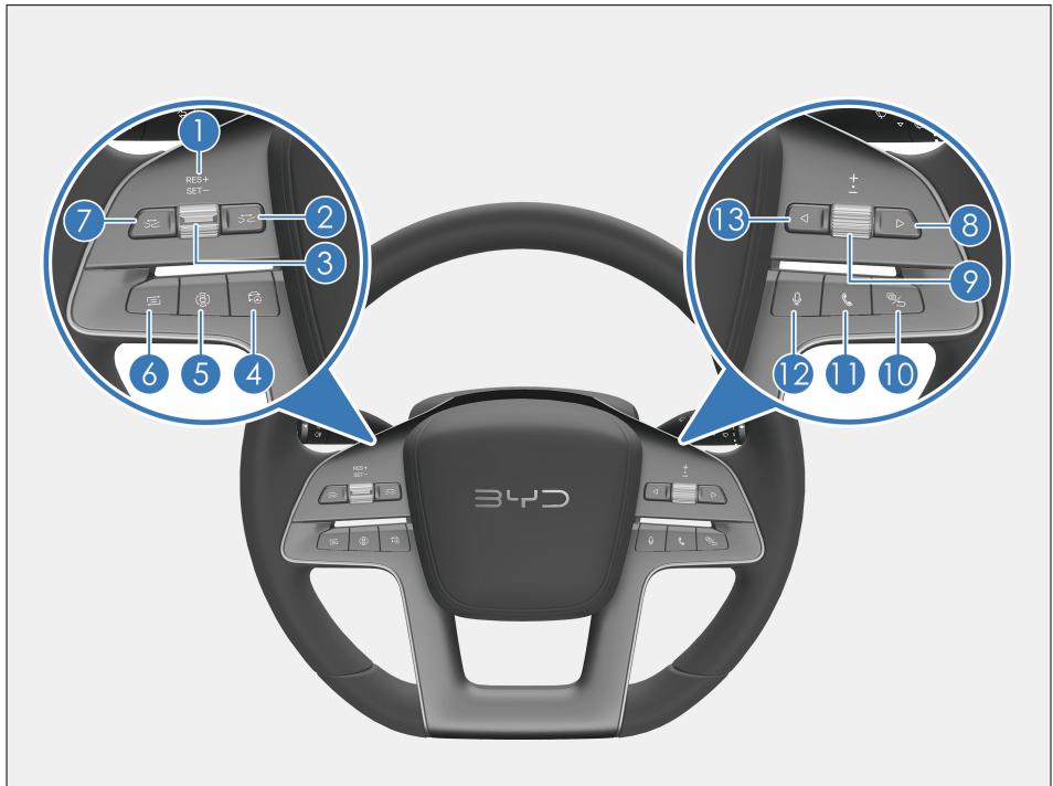 BYD Atto 2 (2024) - Commutateurs du volant - 1