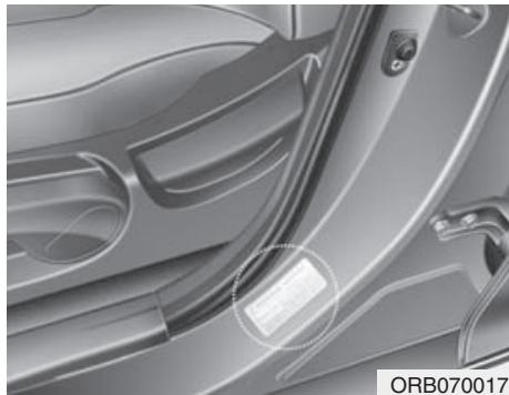 HYUNDAI Accent (2010-2018) - Pressions de gonflage recommandées à froid - 1