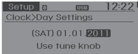 HYUNDAI Accent (2010-2018) - Day Settings (Paramètres de date) - 1