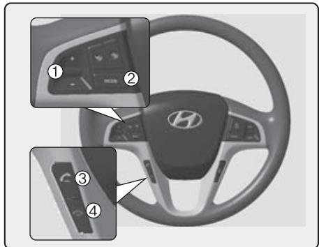 HYUNDAI Accent (2010-2018) - Passer un appel à l'aide de la commande au volant - 1