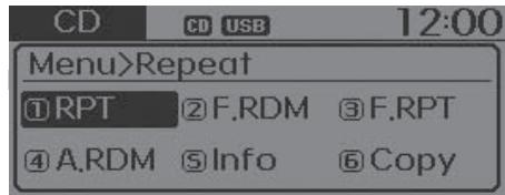 HYUNDAI Accent (2010-2018) - MENU : Mode CD MP3/USB - 1