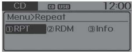 HYUNDAI Accent (2010-2018) - MENU : CD audio - 1