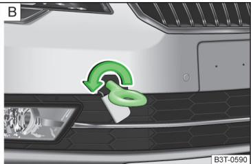 SKODA Superb 2 (2013-2015) - Oillet de remorquage à l'avant - 2
