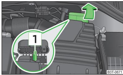 SKODA Superb 2 (2013-2015) - Aide au démarriage du moteur sur les vehicules dont la batterie est située dans le coffre à bagages - 1