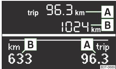 SKODA Superb 2 (2013-2015) - Compteur kilométrique pour le trajet parcouru - 1