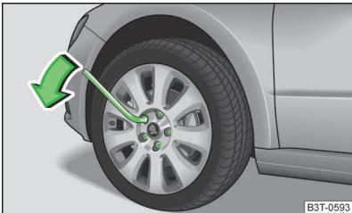 SKODA Superb 2 (2013-2015) - Desserrage / serrage des boulons de roue - 1