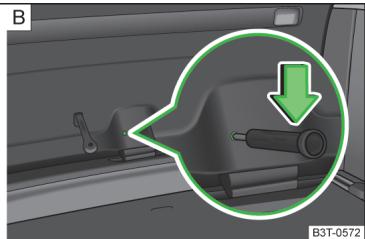 SKODA Superb 2 (2013-2015) - Déverrouillage du capot du coffre à bagages - 2