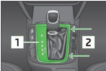 SKODA Superb 2 (2013-2015) - Déverrouillage de secours du levier sélecteur - 1