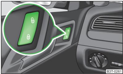 SKODA Superb 2 (2013-2015) - Verrouiller et déverrouiller le vehicule de l'intérieur - 1