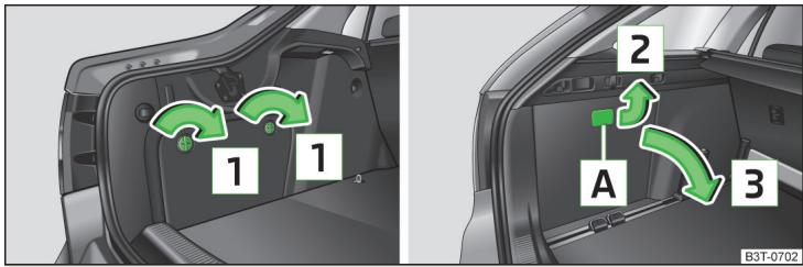 SKODA Superb 2 (2013-2015) - Compartiments lateraux du coffre à bagages avec batterie - 1