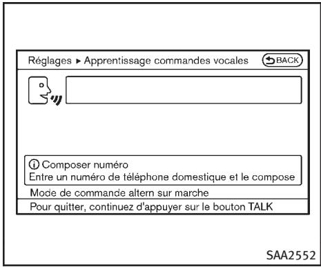 INFINITI Q70 (2014) - Enregistrement de la voix de l'utilisateur dans le système : - 3