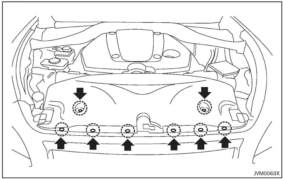 INFINITI Q70 (2014) - POINTS DE VÉRIFICATION DU COMPARTIMENT MOTEUR - 1