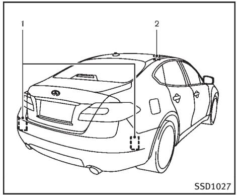 INFINITI Q70 (2014) - SYST. D'AVERT. D'ANGLE MORT (BSW)/ SYST. DE SURV. D'ANGLE MORT (BSI) (si le véhicule en est équipé) - 1