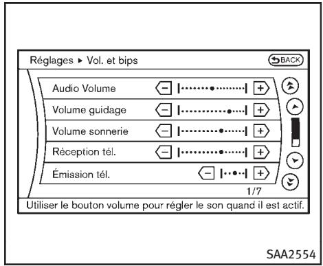 INFINITI Q70 (2014) - Réglages Bluetooth ^MD (modèles avec système de navigation) - 1