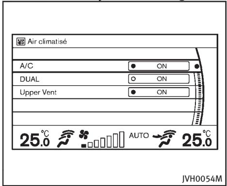 INFINITI Q70 (2014) - Réglage du débit d'air : - 2