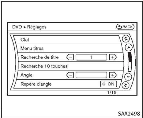 INFINITI Q70 (2014) - Menu principal : - 1