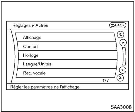 INFINITI Q70 (2014) - Réglages Aide de Conduite (si le véhicule en est équipé) - 1