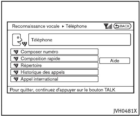 INFINITI Q70 (2014) - Exemple 2 - Composez l'appel international 011-81-111-222-3333 : - 1