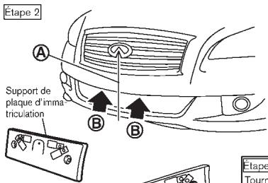 INFINITI Q70 (2014) - INSTALLATION DE LA PLAQUE D'IMMATRICULATION FRONTALE - 2