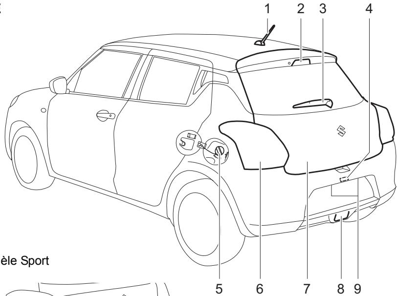 SUZUKI Swift Sport Phase 2 (2020-2023) - EXTERIEUR,ARRIERE - 1
