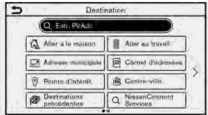 NISSAN Frontier (2023) - Affichage du menu de réglage de la destination - 1