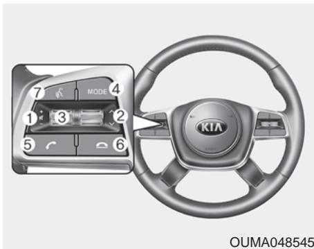 KIA Sorento (2017-2020) - Commandes sur le volant (si équipé) - 1