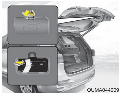 KIA Sorento (2017-2020) - Ouverture d'urgence du hayon - 1