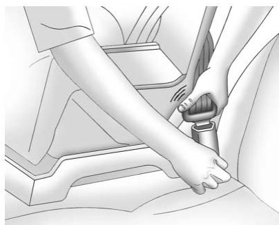 Buick Lacrosse 3 (2017) - Fixation des dispositifs de sécurité pour infant (Avec la ceinture de sécurité dans le siège arrrière) - 1