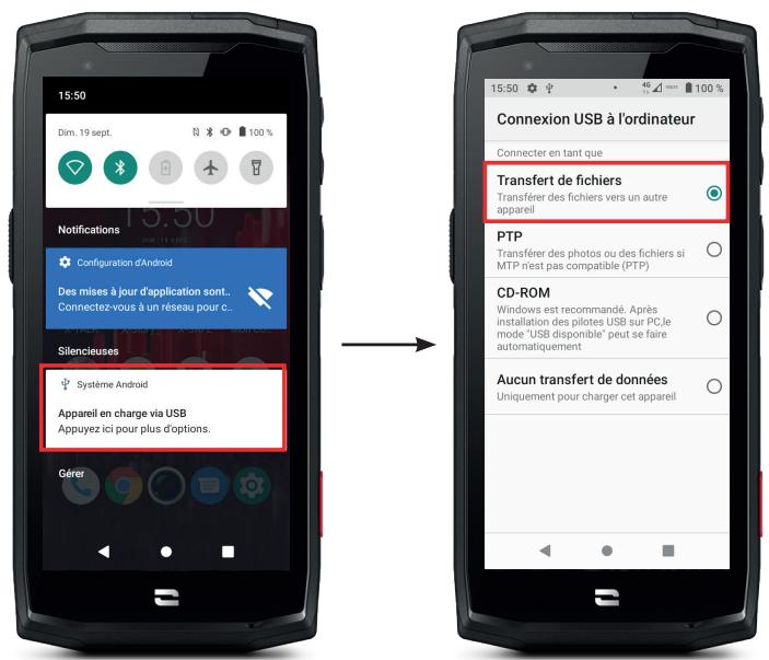 CROSSCALL COREM5 - Transférer des fichiers : téléphone vers PC ou PC vers téléphone - 1