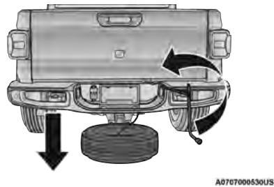 JEEP Gladiator (2019) - RETRAIT DE LA ROUE DE SECOURS - 5
