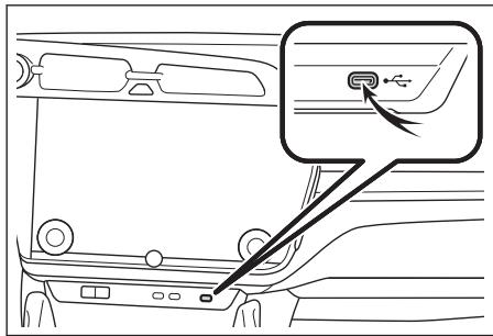 LEXUS RZ (2024) - - Connecter le cable USB Type C au port. - 1
