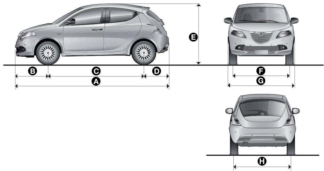 LANCIA Ypsilon 2 (2011-2015) - DIMENSIONS - 1