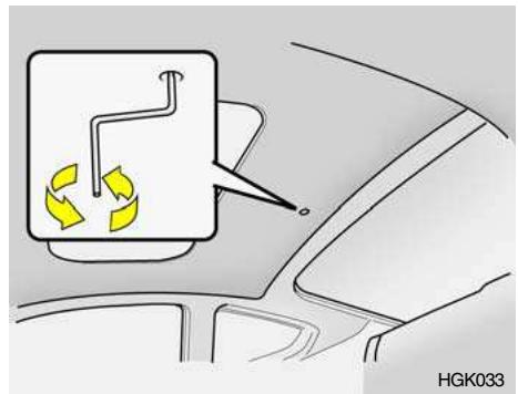 HYUNDAI Getz Phase 2 (2005-2009) - Fonctionnement manuel du toit ouvrant - 2